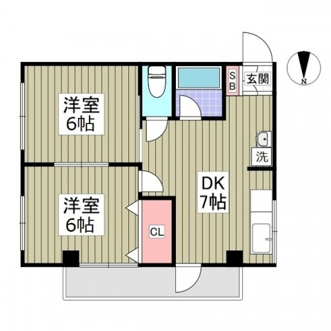 西亀有エコハイツ 3階の間取り 1