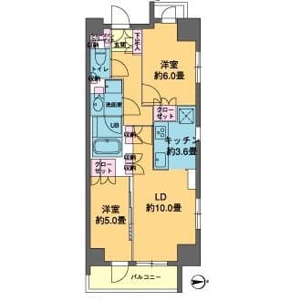 カスタリア東日本橋 6階の間取り 1