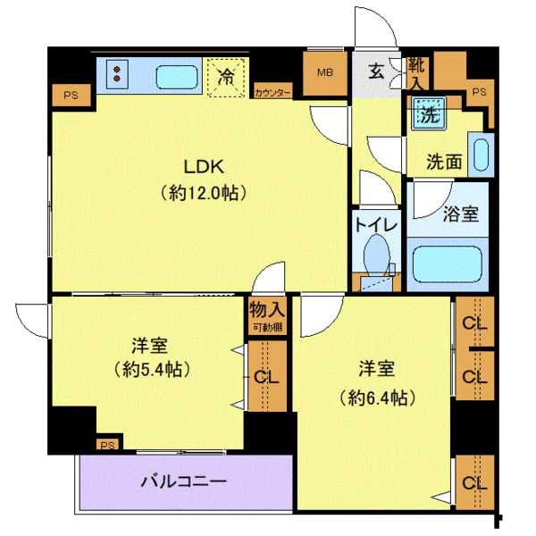 ジェノヴィア田端Ⅲグリーンヴェール 5階の間取り 1