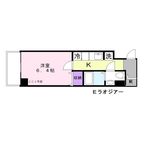 Ｅラオジアー 2階の間取り 1