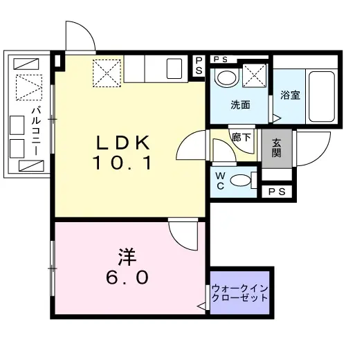 グレイシャス千早 202の間取り 1