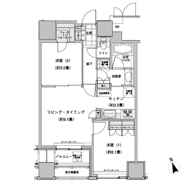 ウエストパークタワー池袋 17階の間取り 1