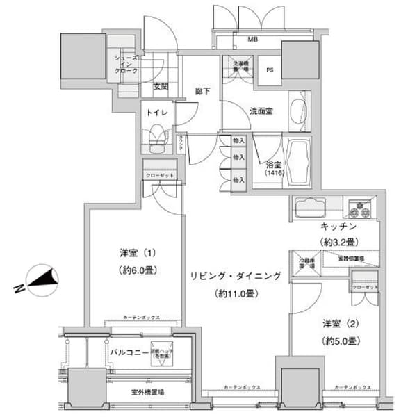 ウエストパークタワー池袋 2階の間取り 1