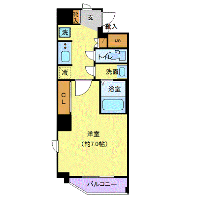 プリンセスライン池袋 9階の間取り 1