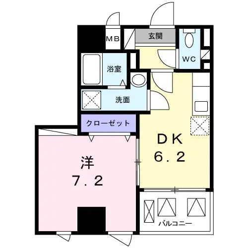 グラン　ヒルズ　西新宿 3階の間取り 1