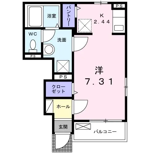 シャン　ド　フルール 1階の間取り 1