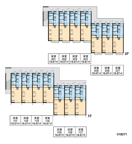 レオパレス華みずき 2階の間取り 1