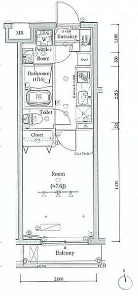 スカイコートグレース世田谷弦巻 2階の間取り 1