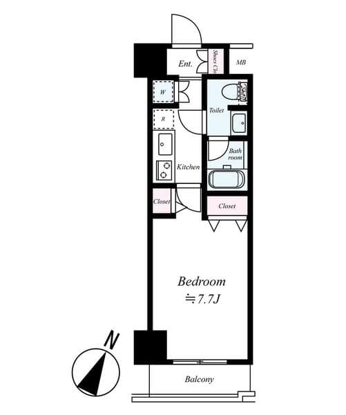 パレステュディオ渋谷本町 7階の間取り 1