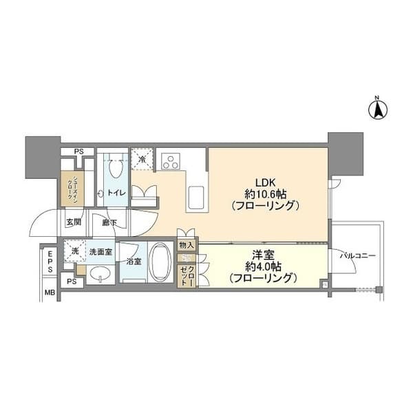 ブランズ東麻布 9階の間取り 1