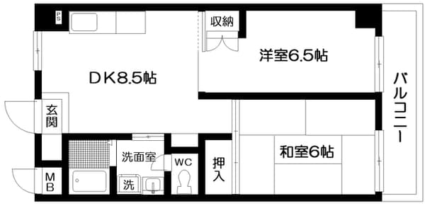 メゾンドソレイユ 2階の間取り 1