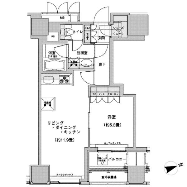 ウエストパークタワー池袋 5階の間取り 1