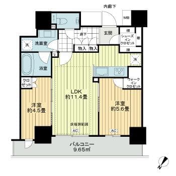 王子飛鳥山ザ・ファーストタワー＆レジデンスタワー 17階の間取り 1