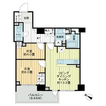 パークハウス代官山テラス 3階の間取り 1