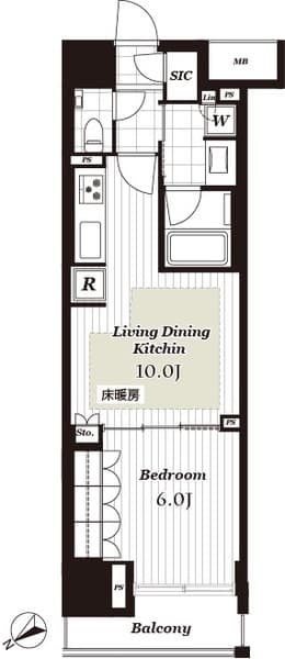 オープンレジデンシア日本橋横山町 13階の間取り 1