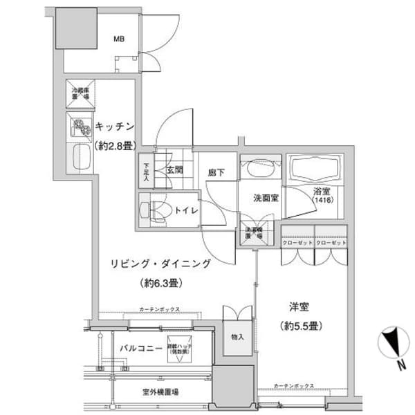 ウエストパークタワー池袋 8階の間取り 1