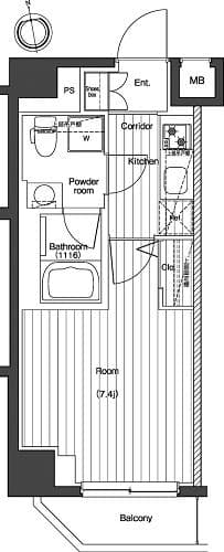 プレミアムキューブG北新宿 2階の間取り 1