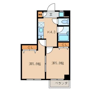 N.K. MANSION 2階の間取り 1