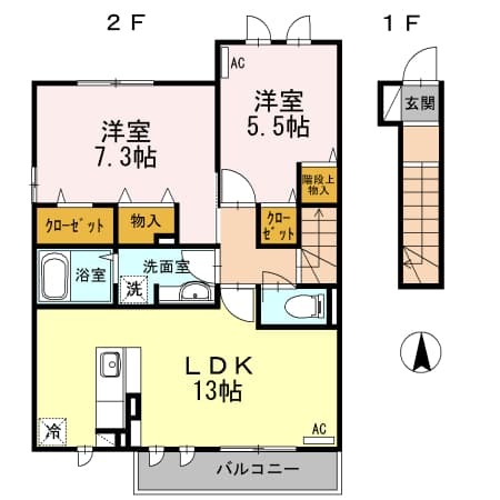 西永福ハイム 2階の間取り 1