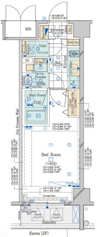 コンシェリア東京　ＢＡＹＳＩＤＥ　ＣＯＵＲＴ 7階の間取り 1