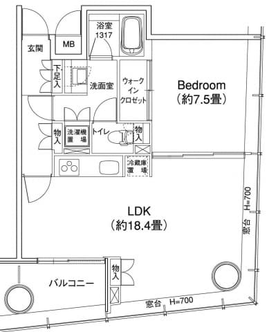 YOTSUYA　RESIDENCE 8階の間取り 1