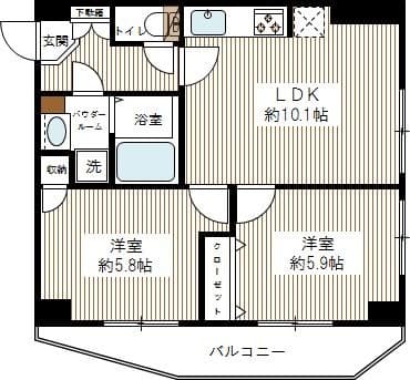 ヴェルト日本橋Ⅱツヴァイト 6階の間取り 1