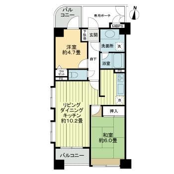 ライオンズマンション後楽園 3階の間取り 1