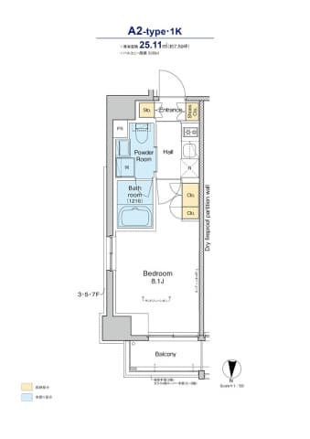 プラウドフラット亀戸 4階の間取り 1