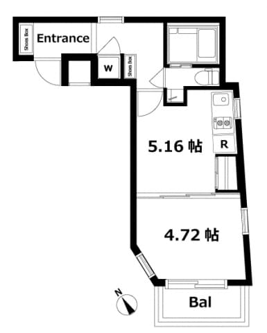 パティオ西新宿 5階の間取り 1