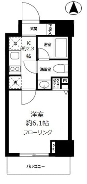 グロースメゾン亀戸 8階の間取り 1