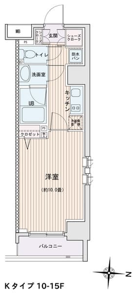 エスティメゾン錦糸町Ⅱ 15階の間取り 1