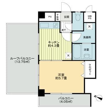 ライオンズマンション北千住第７ 3階の間取り 1