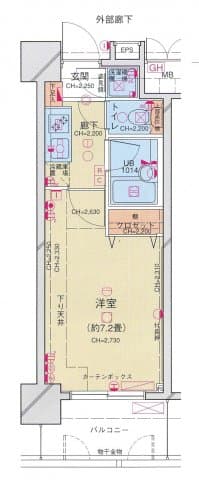 パレステュディオ日本橋浜町駅前 7階の間取り 1