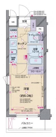 パレステュディオ白金 6階の間取り 1