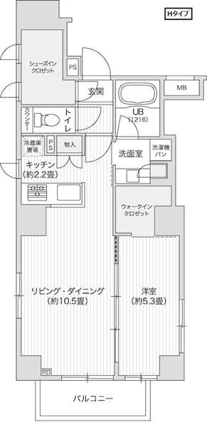 レジディア笹塚Ⅱ 2階の間取り 1