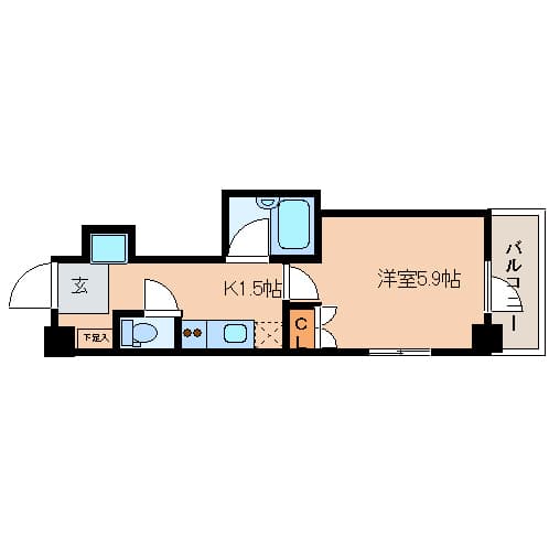 レジディア文京湯島Ⅱ 6階の間取り 1