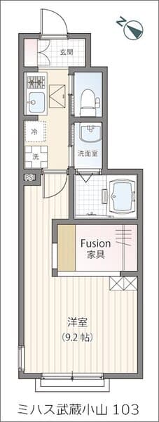 ミハス武蔵小山 1階の間取り 1