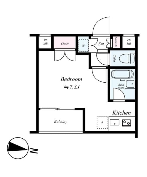 パレ・ホームズ中延 5階の間取り 1