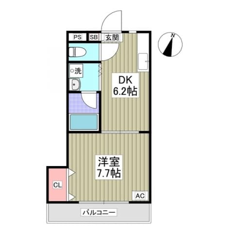 第2成城島田マンション 2階の間取り 1