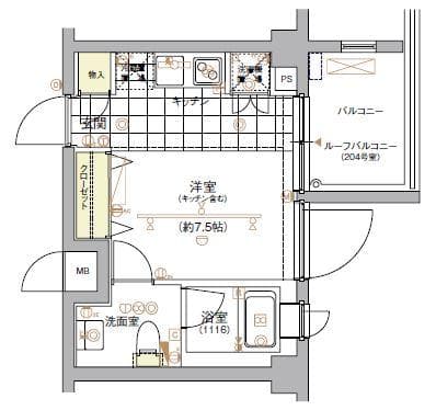 ＦＯＲＴＩＳ池上 5階の間取り 1