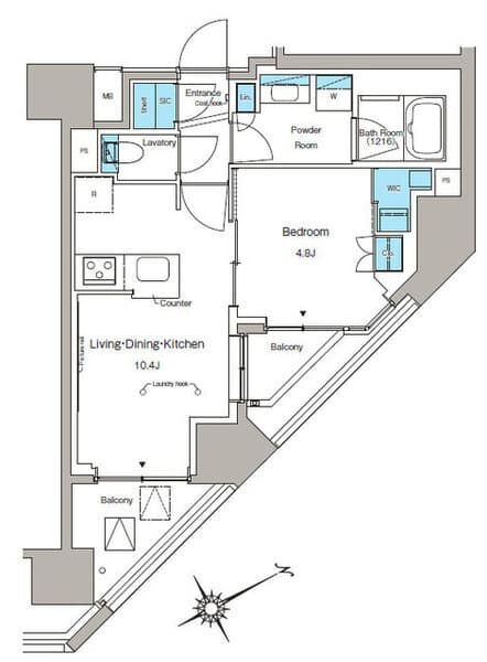 ルフォンプログレ蔵前プレミア 13階の間取り 1