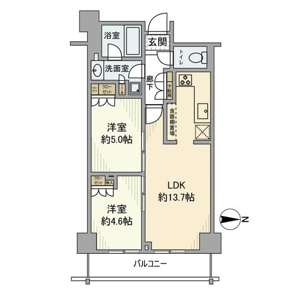 イーストコア曳舟一番館 13階の間取り 1