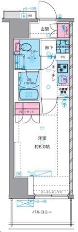 ジェノヴィア四谷三丁目グリーンヴェール 502の間取り 1