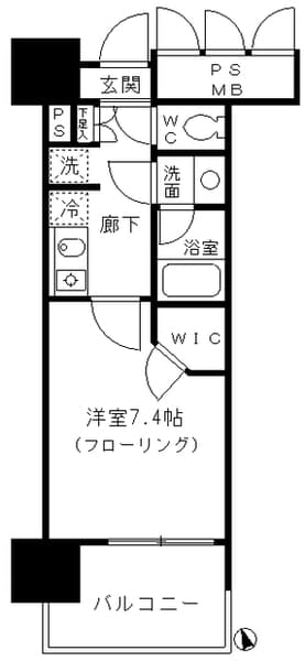 フォンテーヌ芝浦 5階の間取り 1