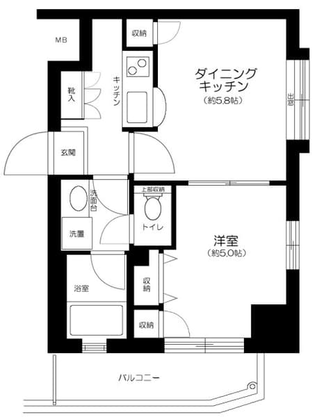 笹塚駅 徒歩7分 マンション 4階の間取り 1