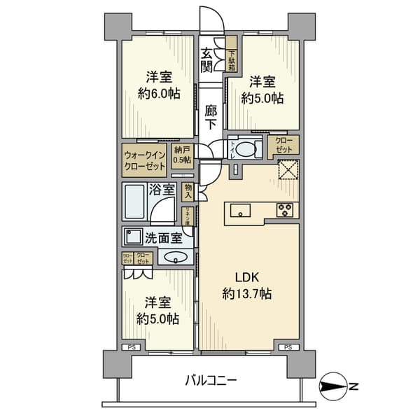 シティテラス杉並方南町サウス 1階の間取り 1