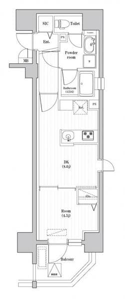 神宮北参道レジデンス 203の間取り 1