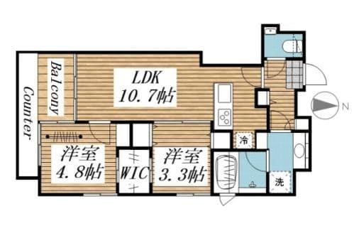 パークルール大手町 1302の間取り 1