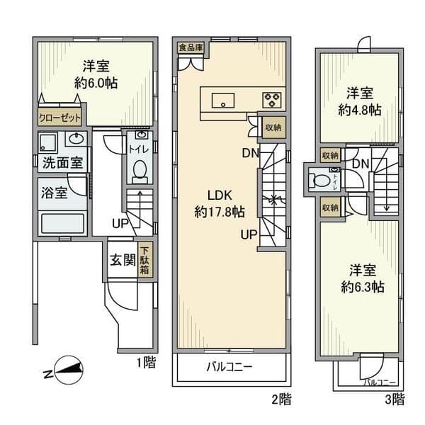 中里戸建 1階の間取り 1