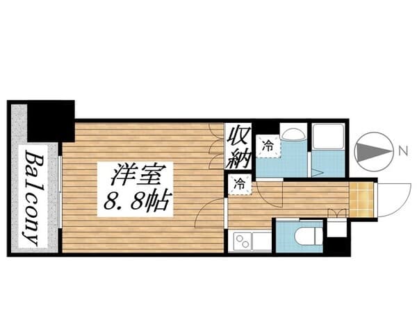 プラーズタワー東新宿 5階の間取り 1